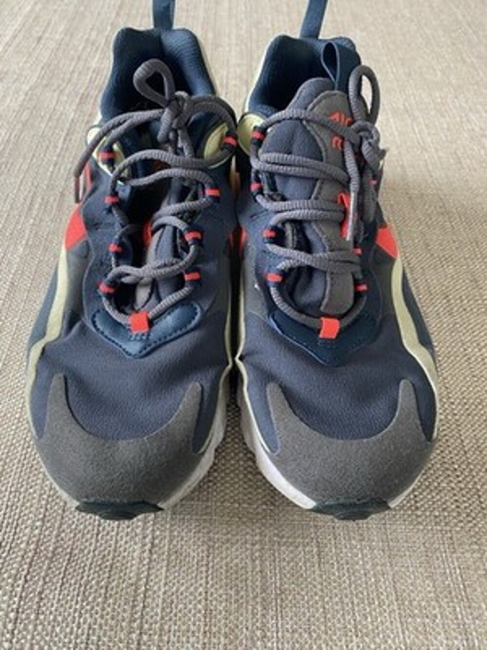 Nike Air Max 270 React GS Iron Grey Lime Crimson BQ0103-015 Size 6Y or w 7.5